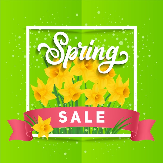 Spring sale green background