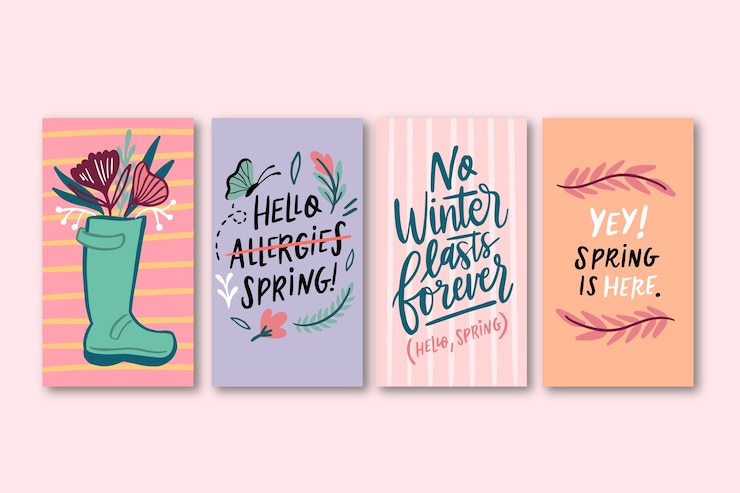Free Vector spring sale instagram story collection