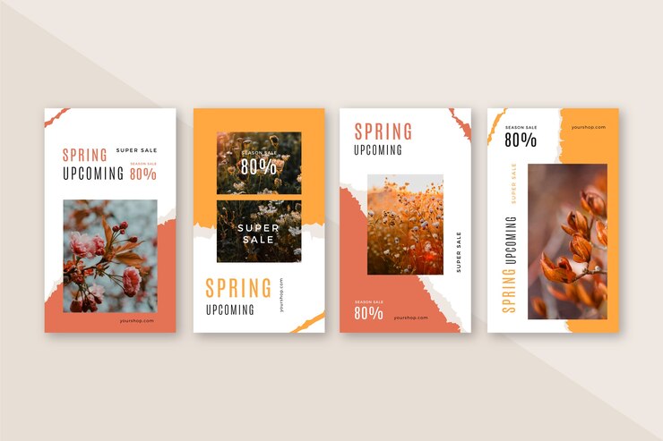 Free Vector | Spring sale instagram story collection