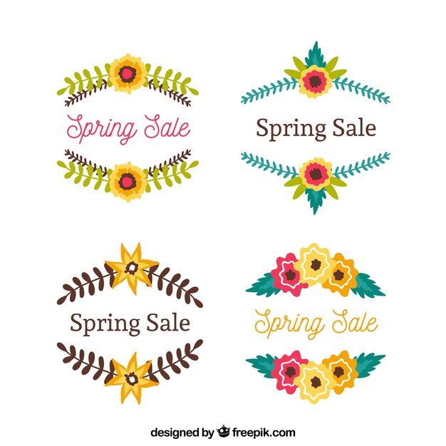 Spring sale label/badge collection
