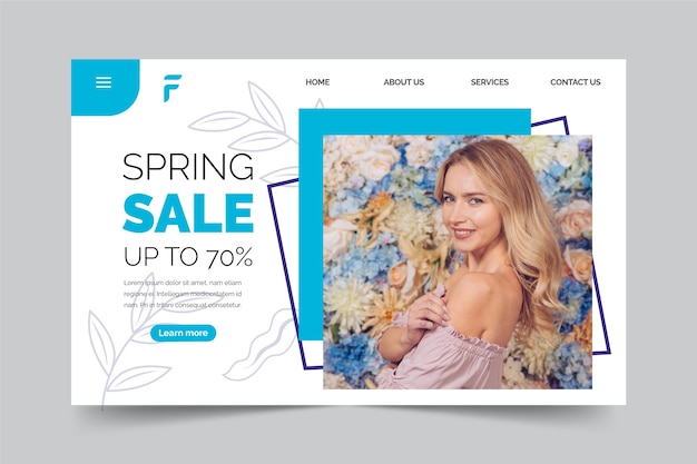 Spring sale landing page concept