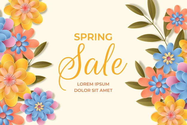 Spring sale in paper style