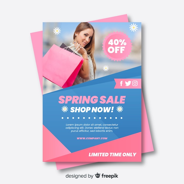 Free vector spring sale photographic poster