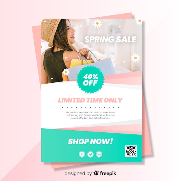 Free vector spring sale photographic poster