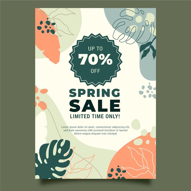 Spring sale poster template