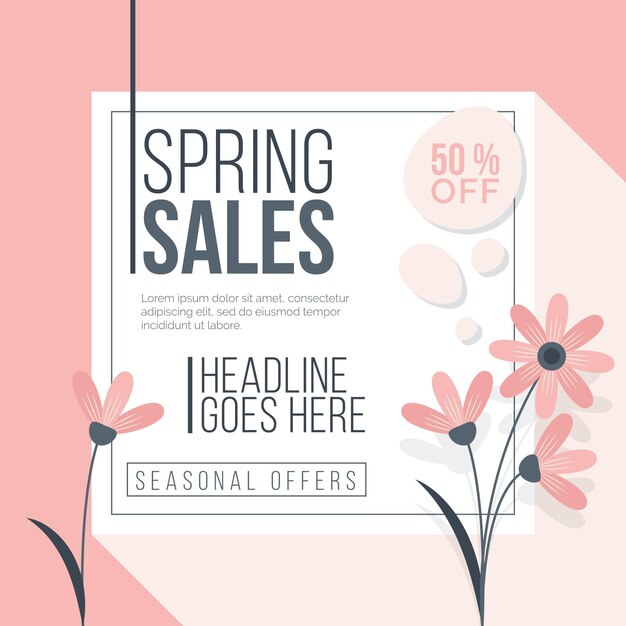 Free vector spring sale promo flyer template