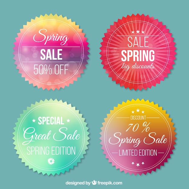 Free vector spring sale round badges
