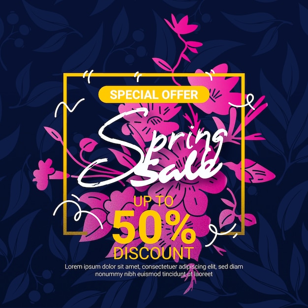 Free vector spring sale squared banner