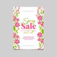 Free vector spring sale in stores flyer flat design template