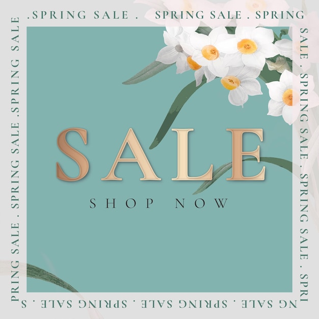 Free vector spring sale template vector for social media ad