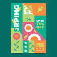 Free vector spring sale vertical poster template