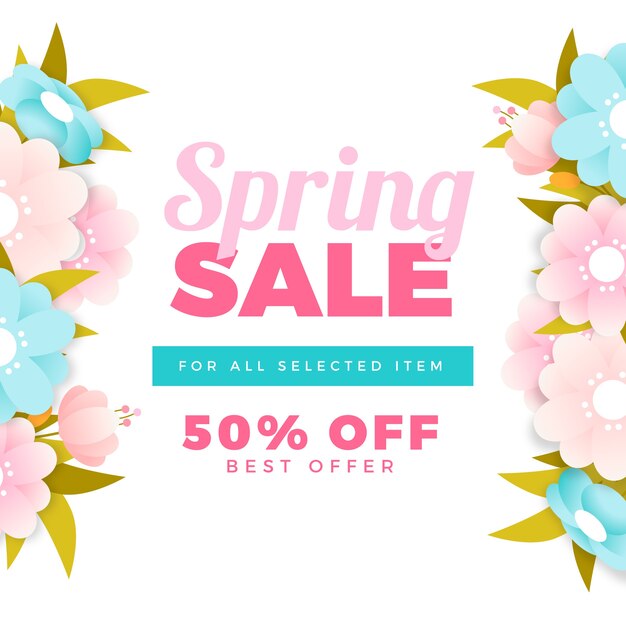 Spring sale with flowers