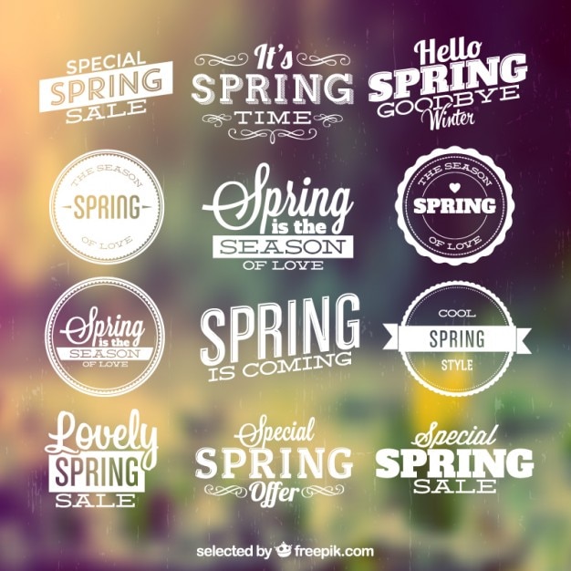 Free vector spring season labels