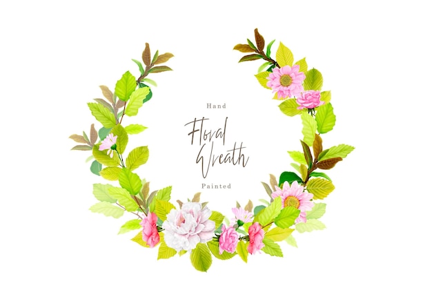 Free vector spring summer floral wreath illustration