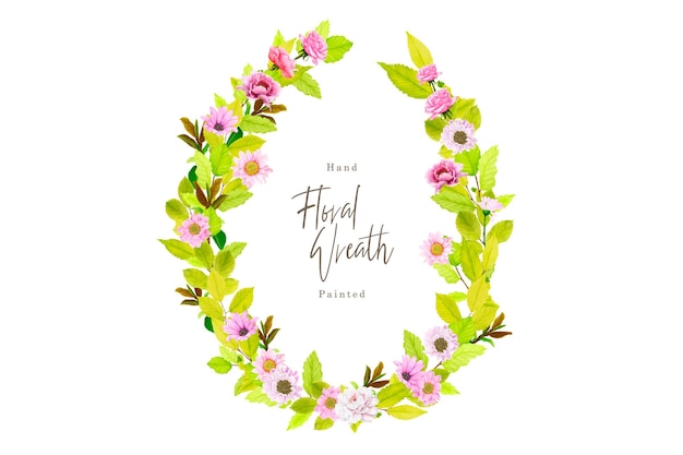 Free vector spring summer floral wreath illustration