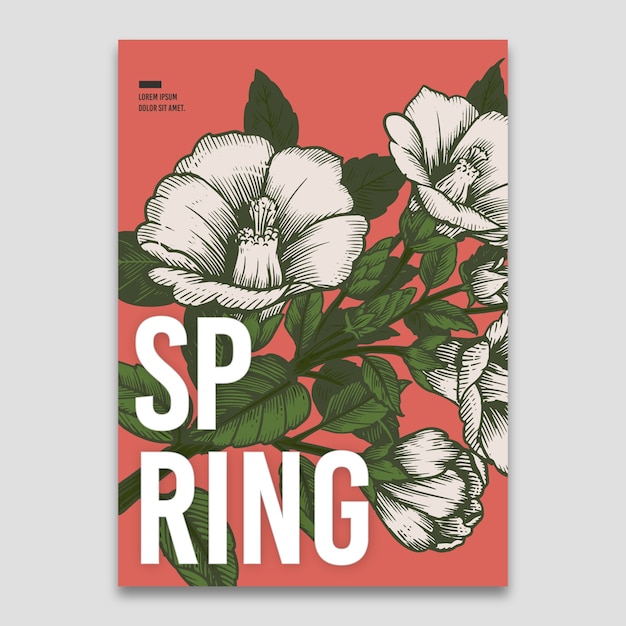 Spring template with flowers concept