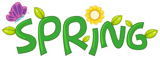 Free vector a spring text letter