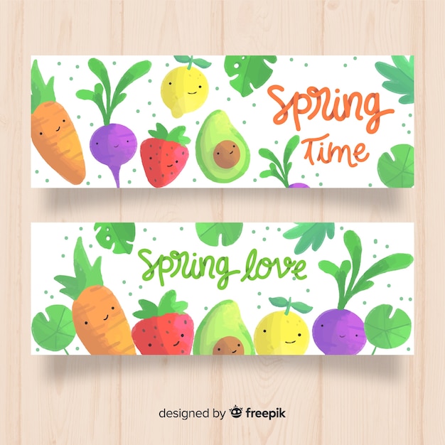 Free vector spring time banners