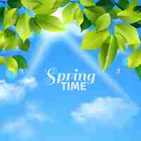 Free vector spring time realistic poster