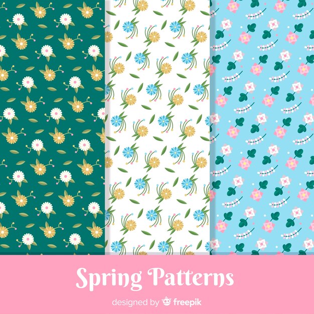 Spring tiny flowers  pattern set