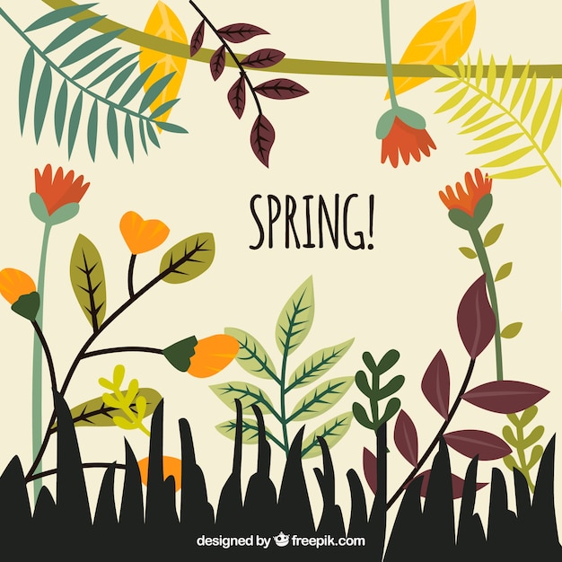 Free vector spring vintage background in vintage style