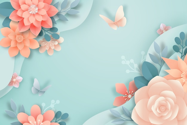 Free vector spring wallpaper paper style