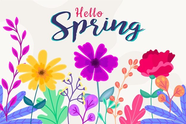 Free vector spring wallpaper with flowers