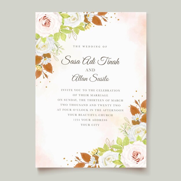 Free vector spring watercolor floral and leaves background card set