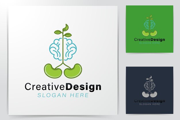 芽の種のロゴのアイデア。インスピレーションのロゴデザイン。テンプレートのベクトル図です。白い背景に分離