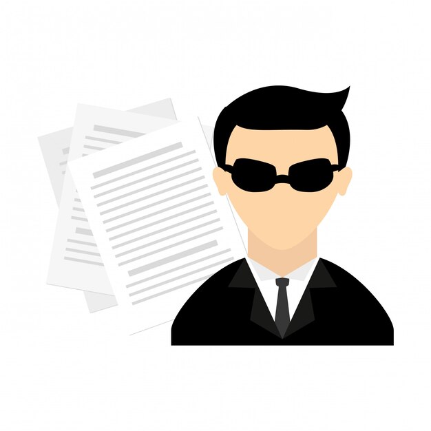 spy pictogram avatar character