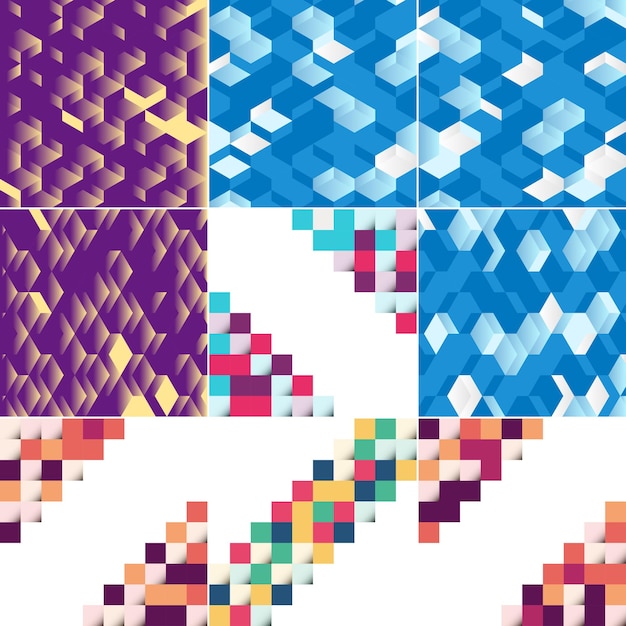 Бесплатное векторное изображение Квадратный синий геометрический абстрактный фон