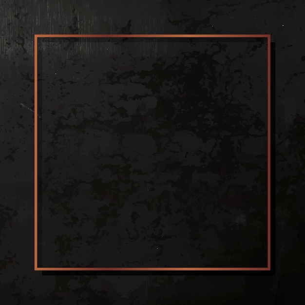 Free vector square copper frame on black background