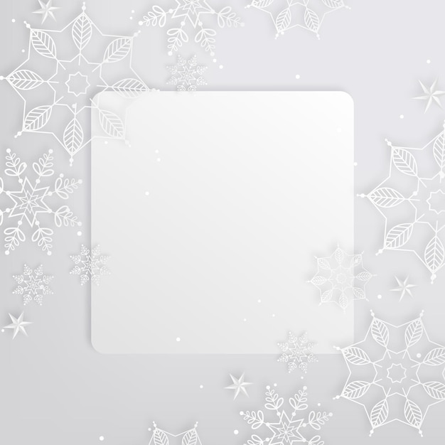 Square copy space winter background in paper style