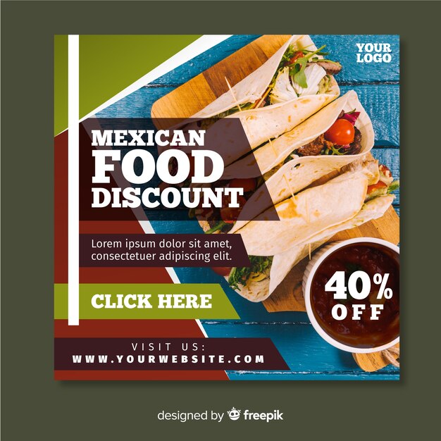 Square food banner