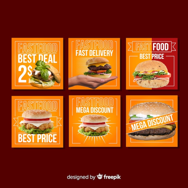 Square fool sale banner with photo pack