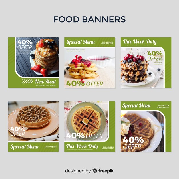 Square fool sale banner with photo pack