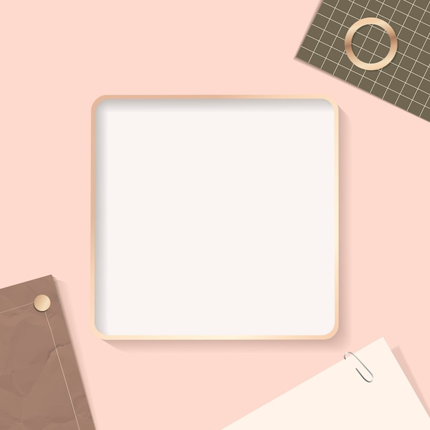 Square frame on a notepaper background 