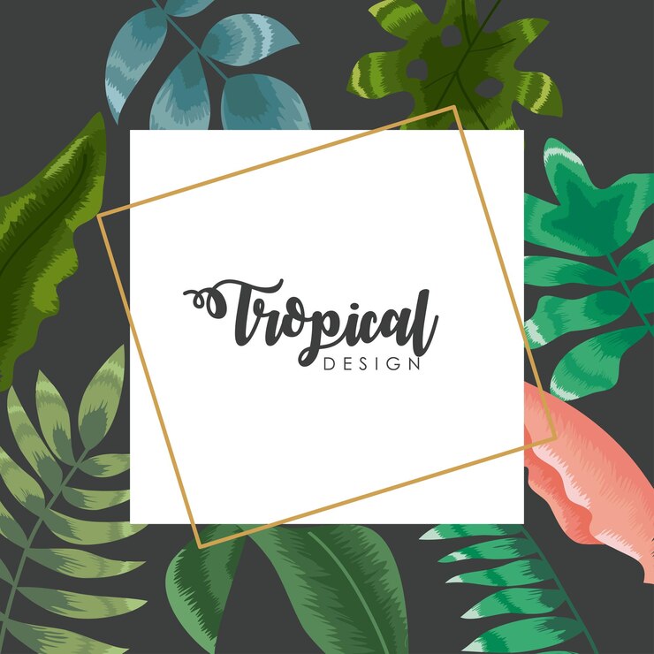 Free Vector square frame tropical design decoration