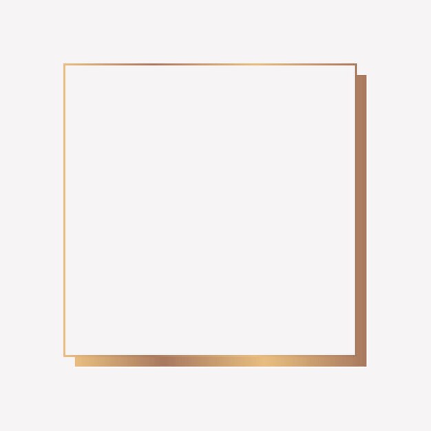 Square gold  frame on a blank background