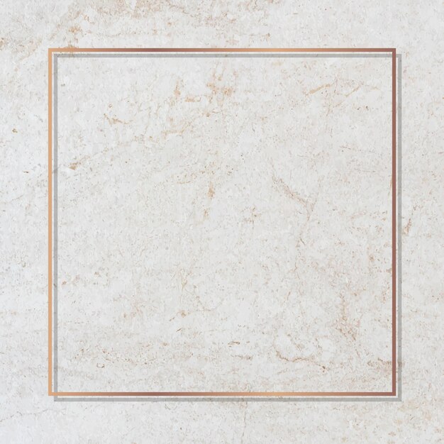 Square gold frame on a marble vector