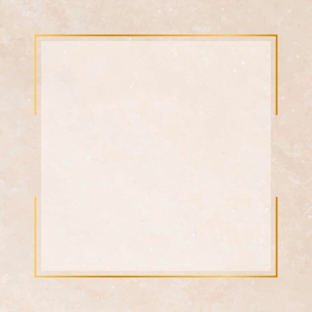 Square gold frame on pastel orange background