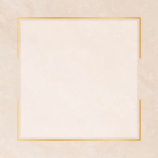 Square gold frame on pastel orange background