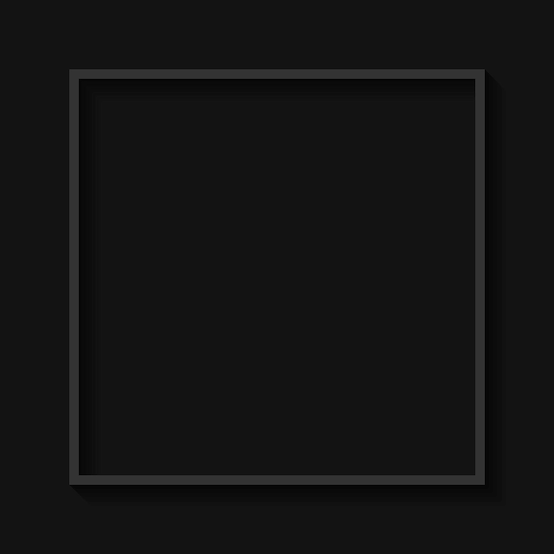 Square gray frame black background vector