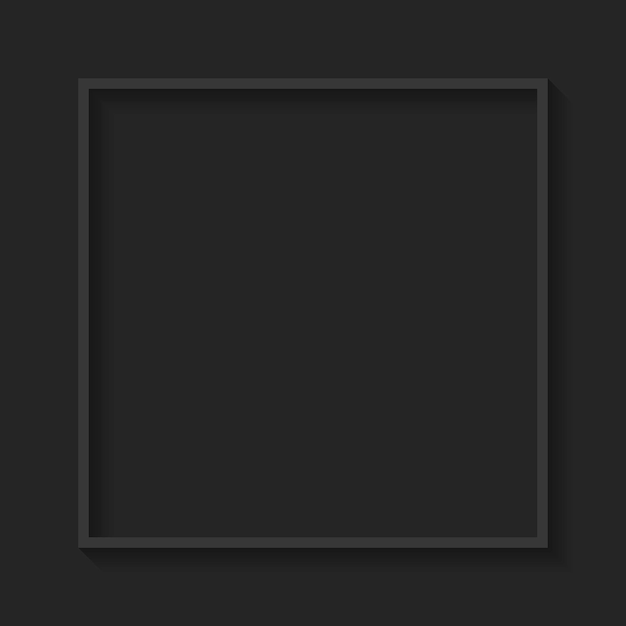 Квадратная серая рамка на черном фоне