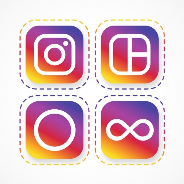 Vettore gratuito instagram logo pacchetto