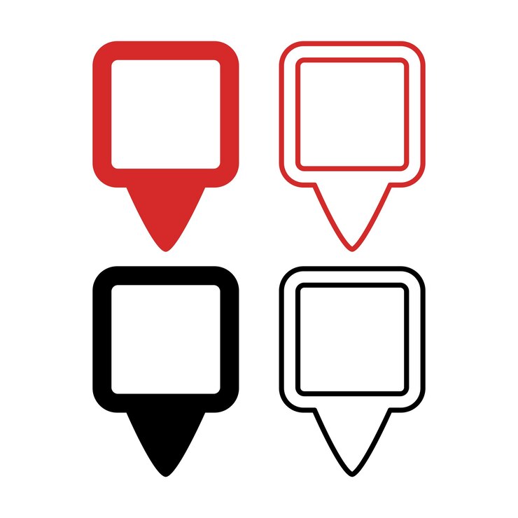 Free Vector square location pins set of four
