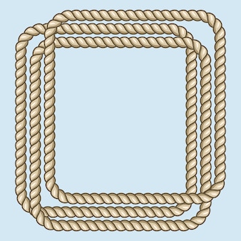 Square nautical brown ropes frame