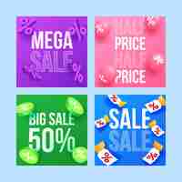 Free vector square sale banner design