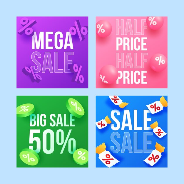 Square sale banner design