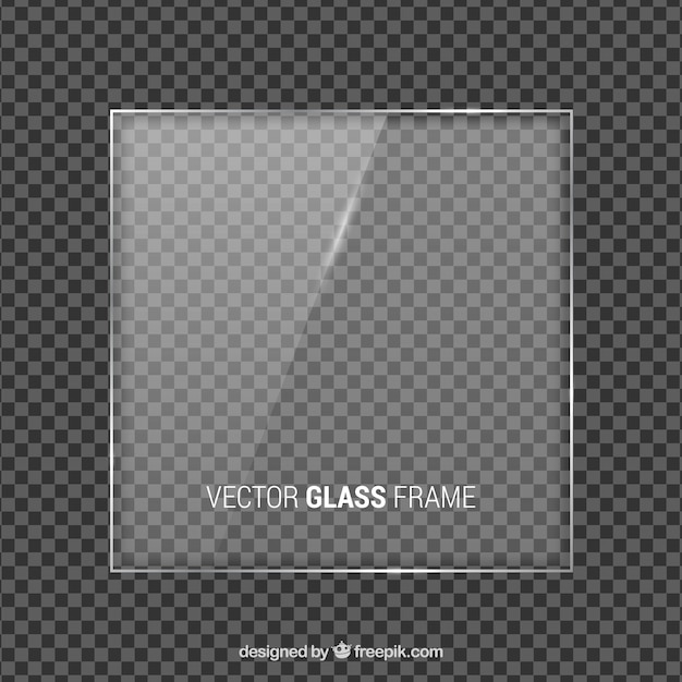 Square shaped glass frame in realistic style